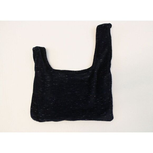 Navy Blue Soft Velour Japanese Knot Bag - Picture 4 of 4